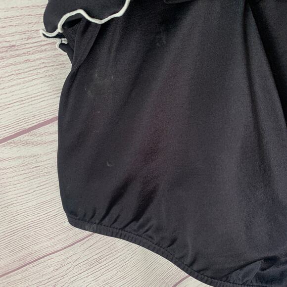 Vintage Black One Piece Skirted Swimsuit or Swimdress White Trim Built-in Cups - Picture 14 of 16